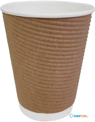 Fiesta Hot Cups met gerimpelde wand lichtbruin 34cl x25 | GP445