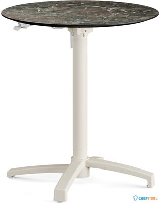 Feros 110151570 X Cross - In hoogte verstelbaar zand tafelonderstel + Galaxy Marble HPL Tafelblad Ø70 cm