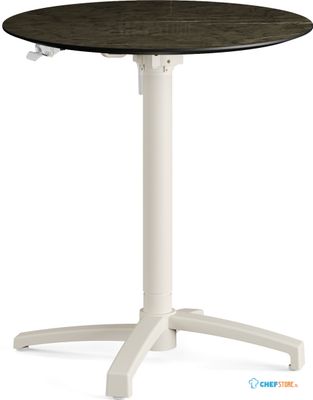 Feros 110151670 X Cross - In hoogte verstelbaar zand tafelonderstel + Midnight Marble HPL Tafelblad Ø70 cm