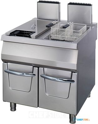 Maxima Premium Friteuse - 2 X 22 L - Dubbel -90 cm Diep - met Tapkraan - Gas - 09398606