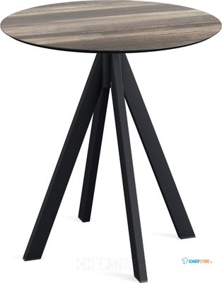 Infinity Terrastafel Zwart Frame + Tropical Wood HPL 70 cm - Essentials 120011270