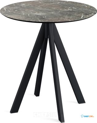 Infinity Terrastafel Zwart Frame + Galaxy Marble HPL 70 cm - Essentials 120011570