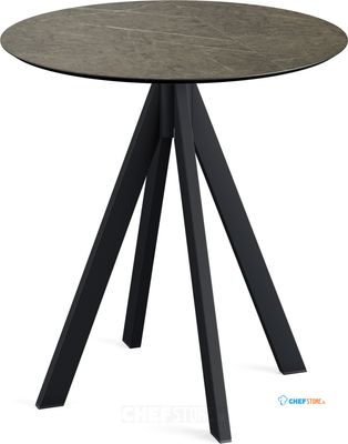 Infinity Terrastafel Zwart Frame + Midnight Marble HPL 70 cm - Essentials 120011670