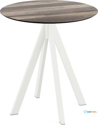 Infinity Terrastafel Wit Frame + Tropical Wood HPL 70 cm - Essentials 120021270