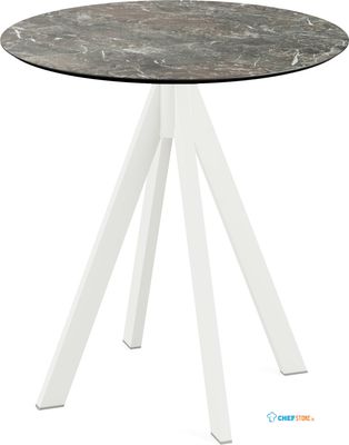 Infinity Terrastafel Wit Frame + Galaxy Marble HPL 70 cm - Essentials 120021570