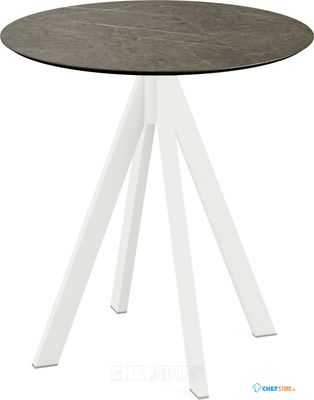 Infinity Terrastafel Wit Frame + Midnight Marble HPL 70 cm - Essentials 120021670