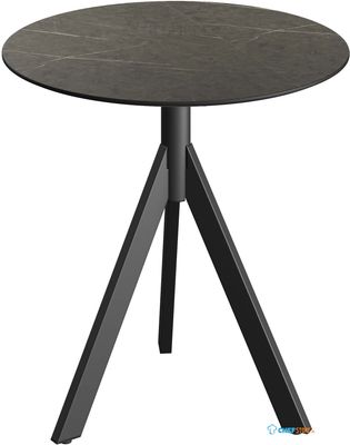 Essentials Infinity Tripod Terrastafel Zwart Frame + Midnight Marble HPL 70 cm - 140011670