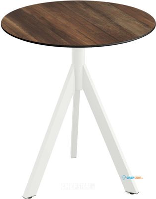 Essentials Infinity Tripod Terrastafel Wit Frame + Tropical Wood HPL 70 cm - 140021270