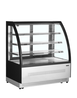 TEFCOLD Koelvitrinecounter met Gebogen Front en Bovenblad - LPD1200C/BLACK
