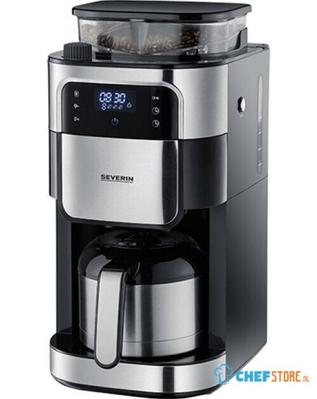 Koffiezetapparaat | rvs maalwerk bonen / filterkoffie | RVS Kan | Touchscreen | Severin KA 4814 1