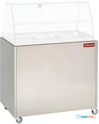 Onderstel rvs op wielen voor vitrine VBE-311 | Diamond | MEX-RG3 1