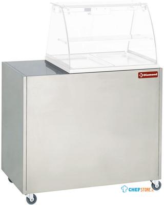 Onderstel rvs op wielen voor vitrine VBE-211 | Diamond | MEX-RG2 1