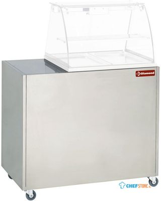 Onderstel rvs op wielen voor vitrine VBE-211 | Diamond | MEX-RG2 1