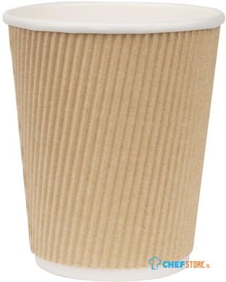 Fiesta Hot Cups met gerimpelde wand lichtbruin 23cl x500 | GP442