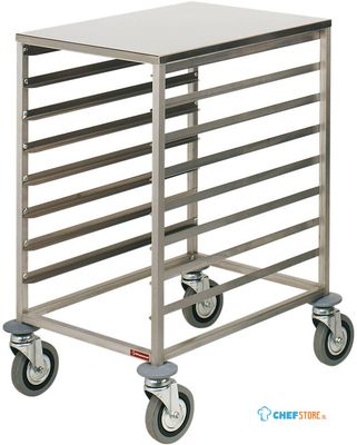 Diamond Silowagen, R.V.S. schalen, 8x 600x400 mm, 85 mm, R.V.S. bovenblad | EPZ/8X 1