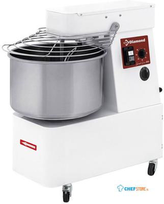 Spiraalkneder 42 Liters - 2 Snelheden - Timer - op Wielen - Diamond FD42/T2V-S 1