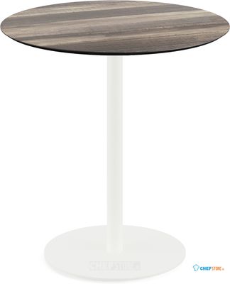 Urban Terrastafel Wit Frame + Tropical Wood HPL 70 cm - Essentials 130021270