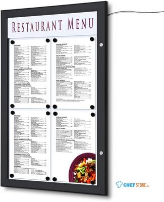 Syna Outdoor Menubord LED Verlicht met Logo Paneel 4x A4 Staand - SCZ4XA4LEDC9005