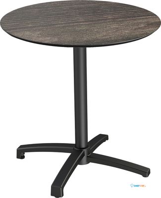 X Cross Terrastafel Zwart Frame + Riverwashed Wood HPL 70 cm - Essentials 110031470