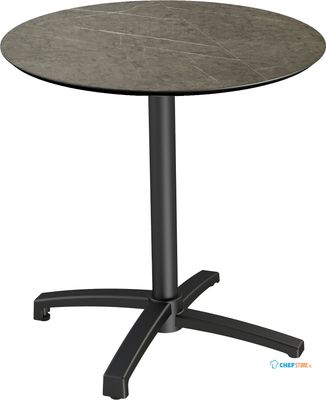 X Cross Terrastafel Zwart Frame + Midnight Marble HPL 70 cm - Essentials 110031670