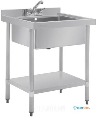 Rvs Spoelbak Enkele Bak Met Onderblad | 75X60cm | Vogue | GJ537