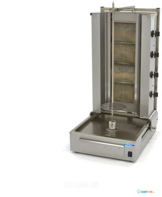 Maxima Shoarma Grill - 4 Branders - 70 Kg Vlees - Gas - 09370215