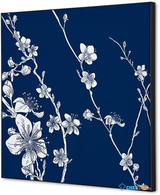 Syna Wanddecoratie Textiel SET 40 X 40 Japanse Bloesem Blauw - TFR22W400-SET-I8