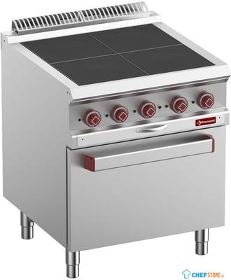 Elektrisch Fornuis 4 Verlaagde Platen - Op Oven GN 2/1 - Diamond E7/4SPF7-N 1