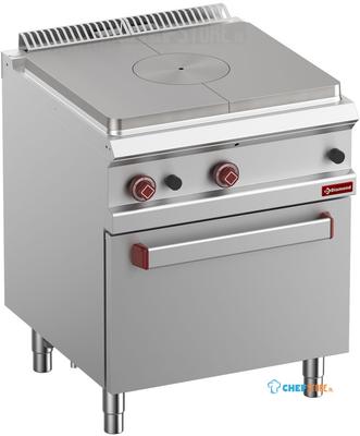 Fornuis Doorkookplaat - Gasoven GN 2/1 - Diamond G7/TF7-N 1