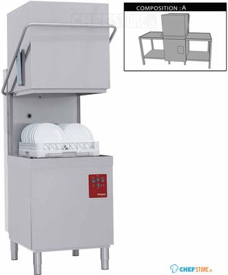 Horeca vaatwasser | Doorschuif kapmodel | in/uit-looptafel | Dubbelwandig | D26/6B/A | Diamond 1