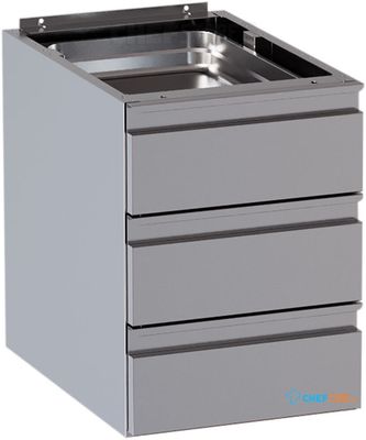 Diamond CRB3-SA6 Blok met 3 laden (tafeldiepte 600 mm) – Telescopische geleiders