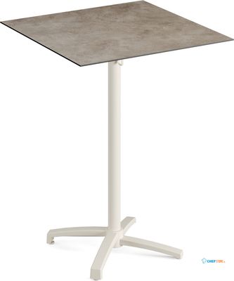 Feros 119091377 X Cross - Bartafel onderstel zand + Moonstone HPL Tafelblad 70x70 cm