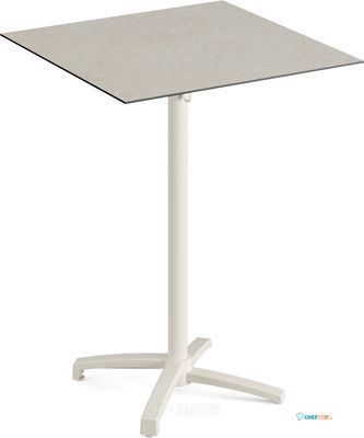 Feros 119091877 X Cross - Bartafel onderstel zand + Sand stone HPL Tafelblad 70x70 cm