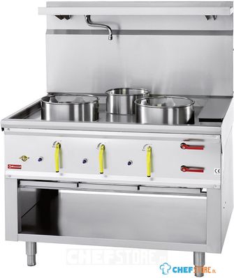 Wok gasfornuis | 3 brander | Watergordijn | CHINA/3L | Diamond