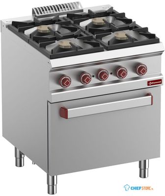 Gasfornuis 4 Branders - Elektrische Convectie-Oven GN 1/1 - Diamond G7/4BFEV7-N