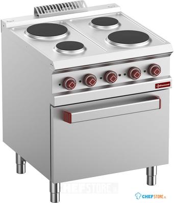 Elektrisch Fornuis 4 Platen Op Elektrische Oven GN 2/1 En Gril - Diamond E7/4PF7-N 1
