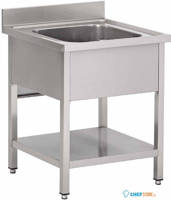 Gastro M RVS spoeltafel met onderblad en achteropstand | GN199