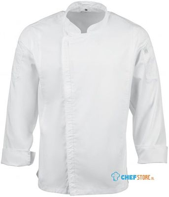 Chef Works Urban Hartford unisex koksbuis met rits lange mouw wit L | BB264-L