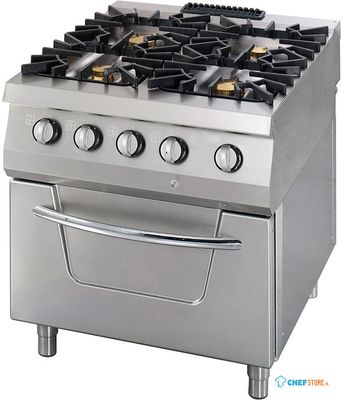 Maxima Premium Fornuis - 4 Pitten - Dubbel - 90 cm Diep - incl. Oven - Gas - 09398500