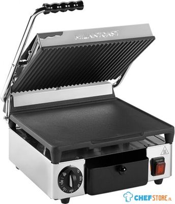 MilanToast Contactgrill - Glad/Geribbeld - 420072