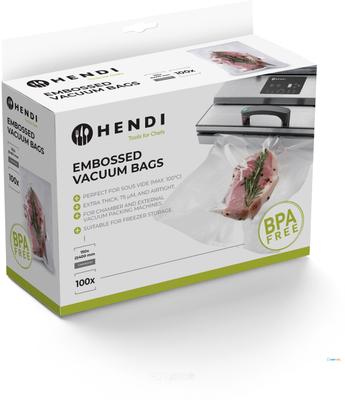 Hendi Vacuumverpakkingszakken met reliëf 15x40cm 100 stuks | 971048