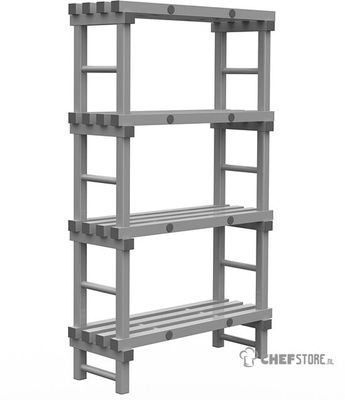 308.240 REA Grey Eurostelling 4 schappen 1000(l)x400(d)x1750(h)mm