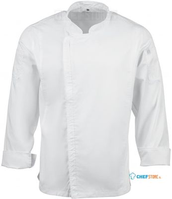 Chef Works Urban Hartford unisex koksbuis met rits lange mouw wit M | BB264-M