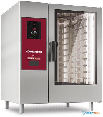 Diamond Elektrische oven "TOUCH", directe stoom en convectie 10x GN 1/1 + Cleaning | SDET/XC-10 1