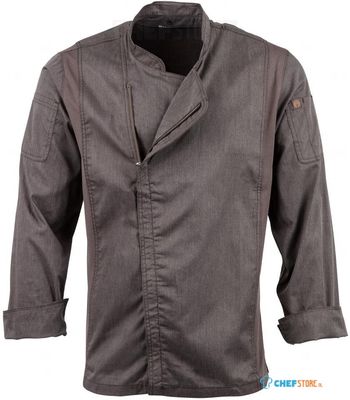 Chef Works Urban Hartford unisex koksbuis met rits lange mouw grijs S | BB263-S