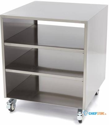 Maxima Onderstel RVS - 60 X 60 cm - 120 Kg Draagvermogen - Zwenkwielen - 09300780