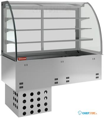 Kuipelement En Open Uitstalvitrine 3 Niveau's (met Gordijn), Gekoeld, Geforceerd, 4x GN1/1 - Diamond DPA/RVA315-R2 1