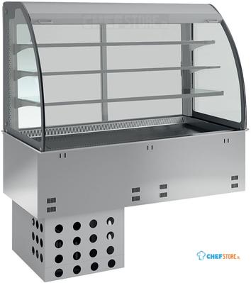 Kuipelement En Open Uitstalvitrine 3 Niveau's (met Gordijn), Gekoeld, Geforceerd, 2x GN1/1 - Diamond DPA/RVA308-R2 1