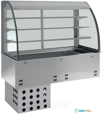 Kuipelement En Open Uitstalvitrine 3 Niveau's (met Gordijn), Gekoeld, Geforceerd, 3x GN1/1 - Diamond DPA/RVA312-R2 1