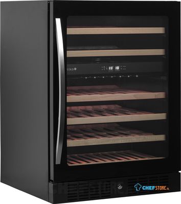 TEFCOLD Zwarte Wijnkoeler met Glazen Deur voor Exclusieve Presentatie - TFW200-F